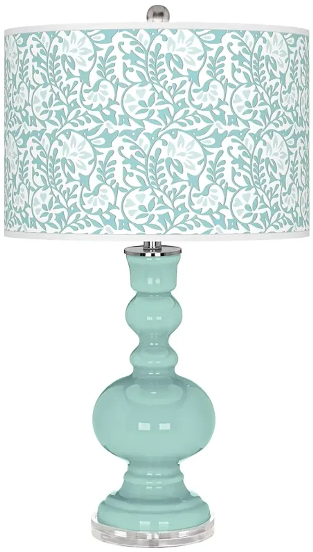 Color Plus Apothecary 30" Gardenia Shade Cay Blue Glass Table Lamp