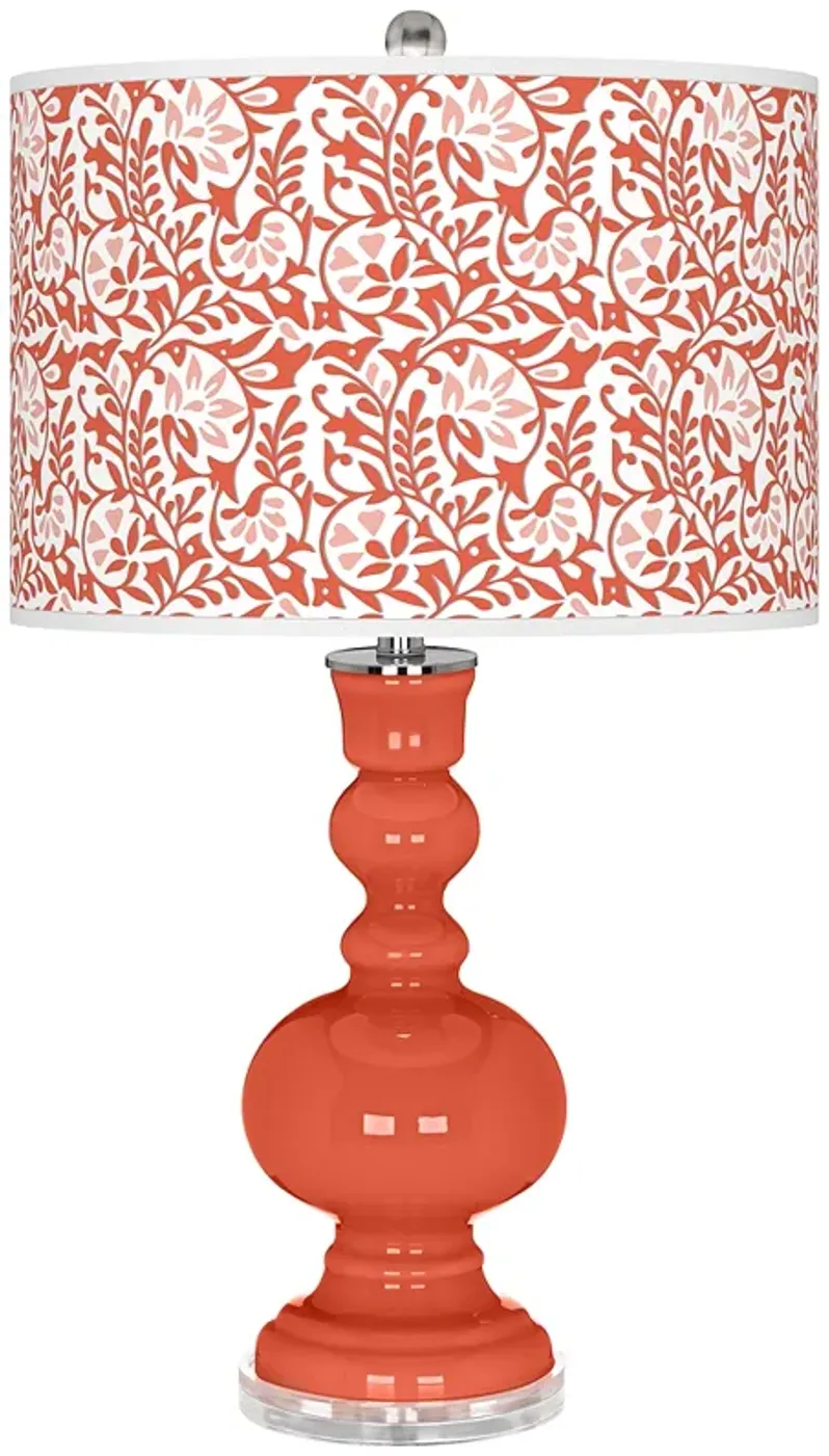 Daring Orange Gardenia Apothecary Table Lamp