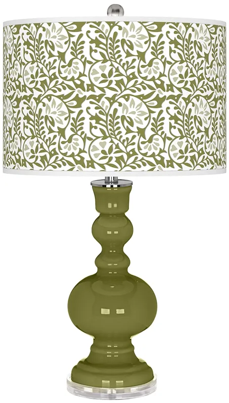 Rural Green Gardenia Apothecary Table Lamp