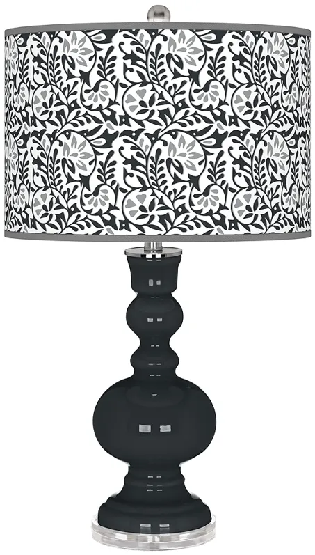 Black of Night Gardenia Apothecary Table Lamp