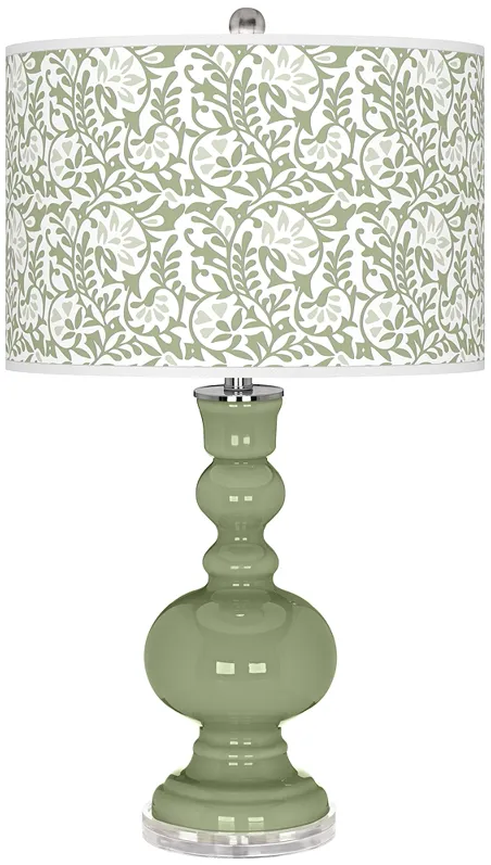 Majolica Green Gardenia Apothecary Table Lamp