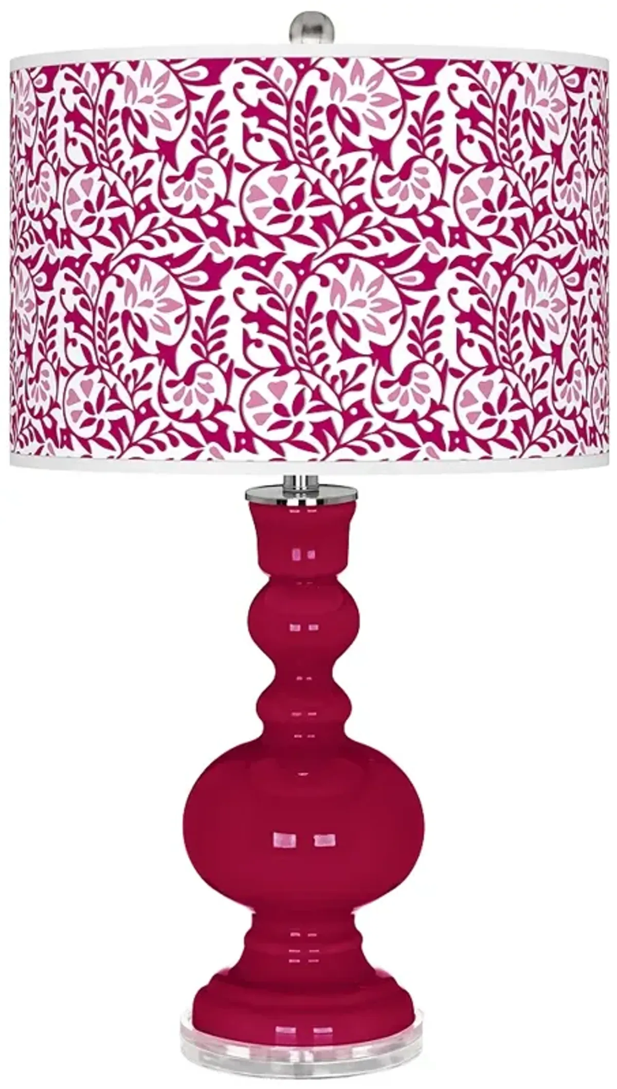 French Burgundy Gardenia Apothecary Table Lamp