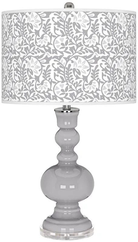 Swanky Gray Gardenia Apothecary Table Lamp