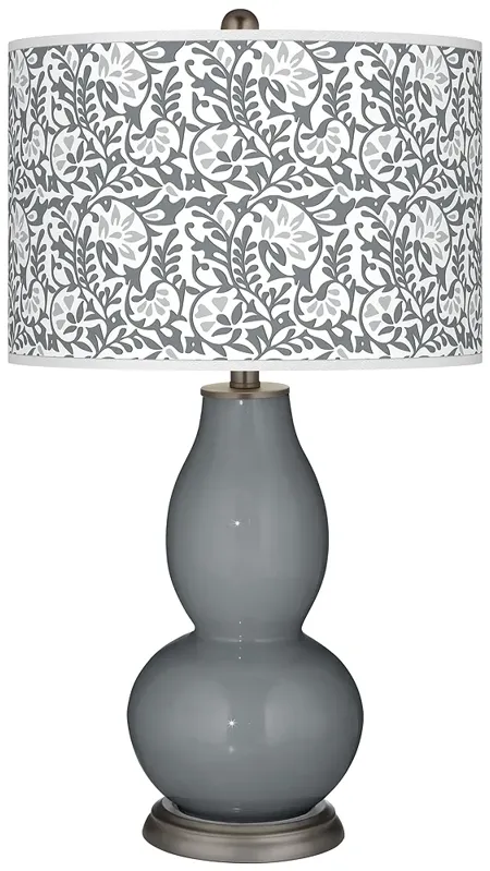 Software Gray Gardenia Double Gourd Table Lamp