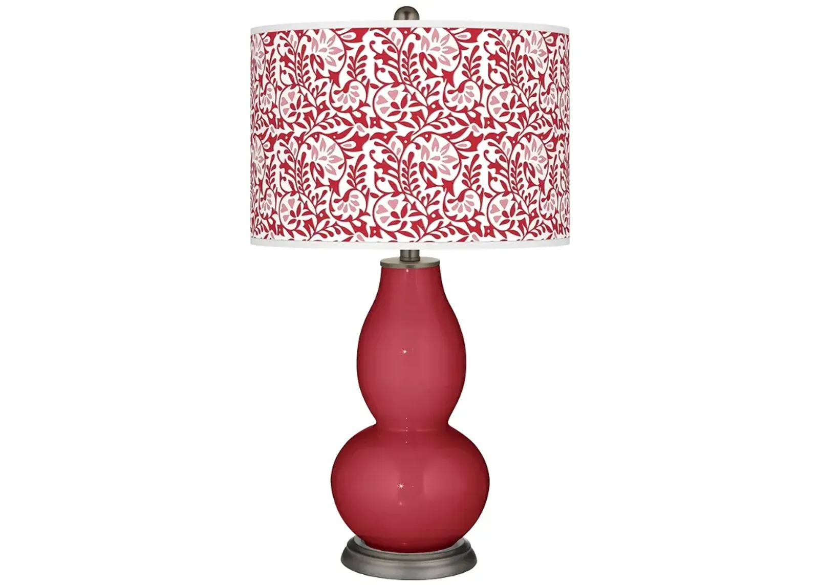 Color Plus Double Gourd 29 1/2" Gardenia Shade Samba Red Table Lamp