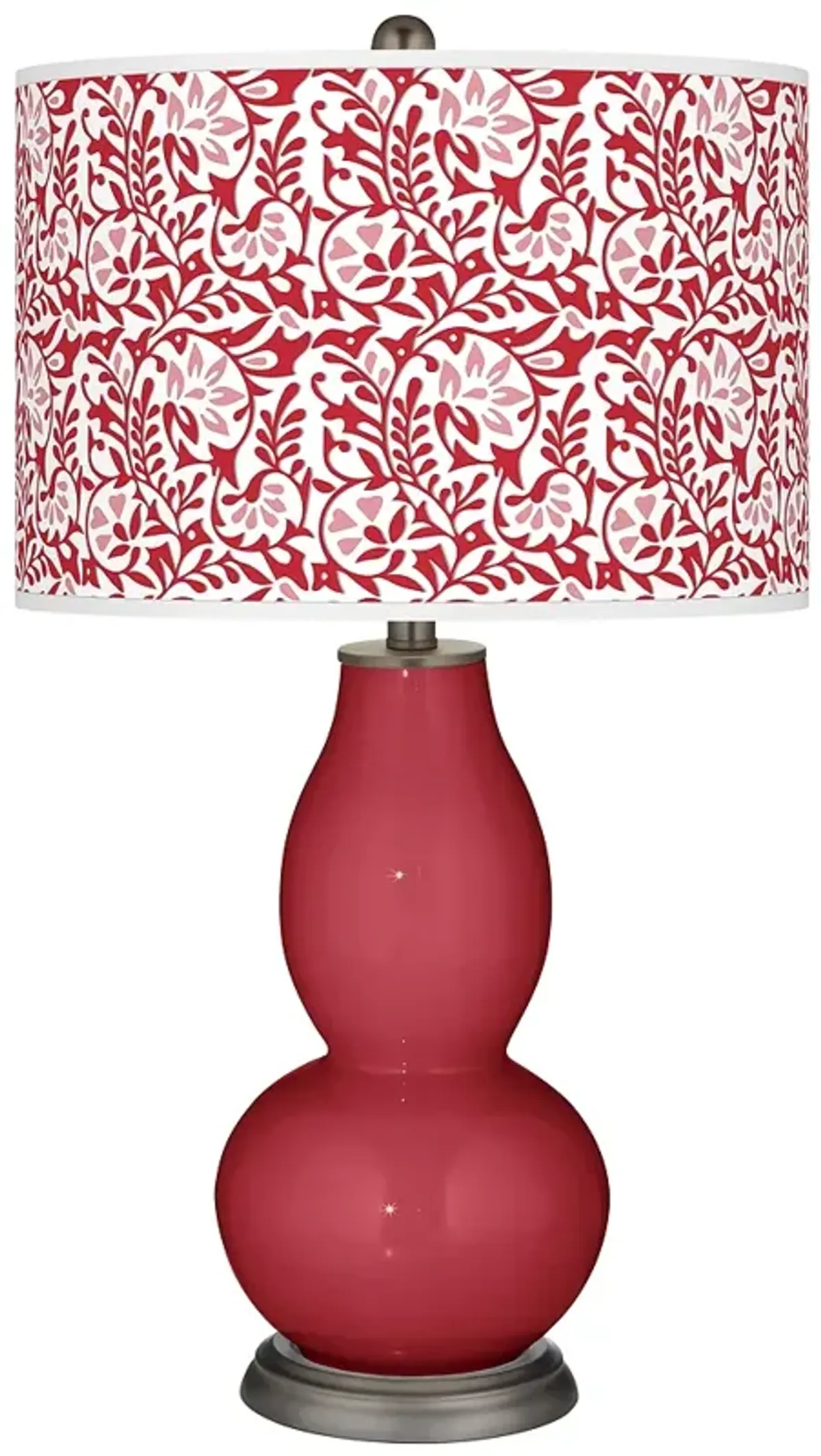 Color Plus Double Gourd 29 1/2" Gardenia Shade Samba Red Table Lamp