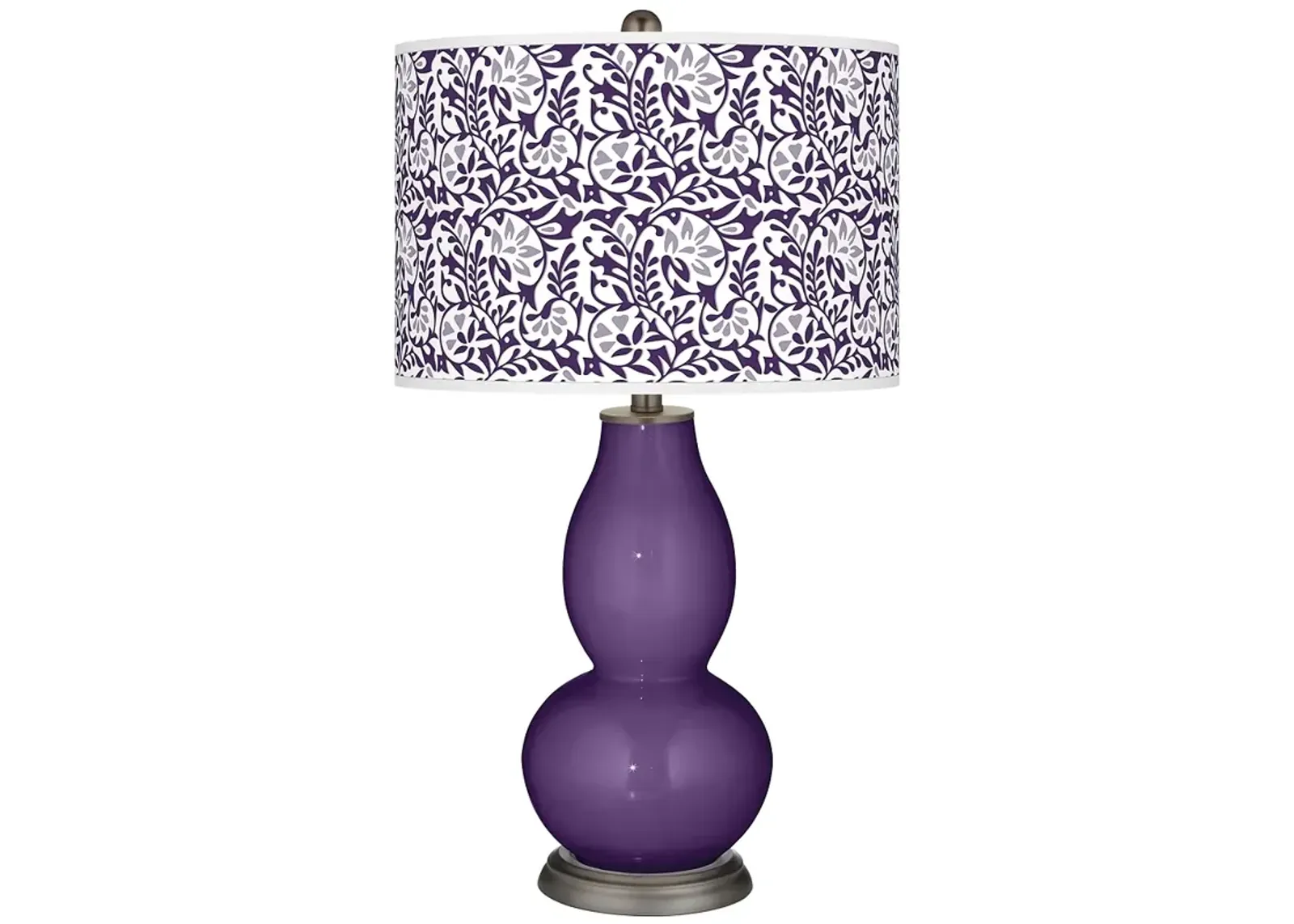 Color Plus Double Gourd 29 1/2" Gardenia Shade Acai Purple Table Lamp