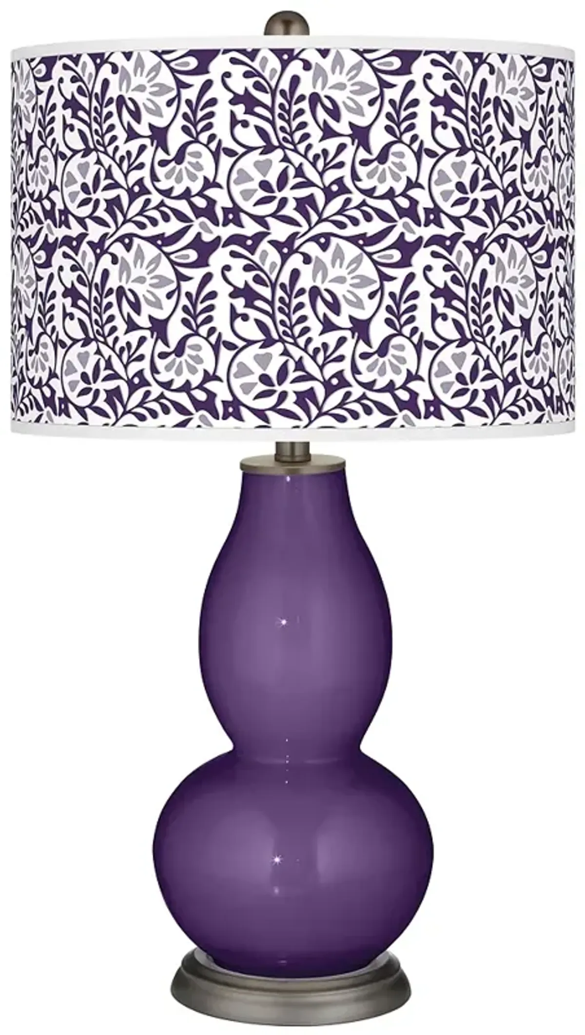 Color Plus Double Gourd 29 1/2" Gardenia Shade Acai Purple Table Lamp