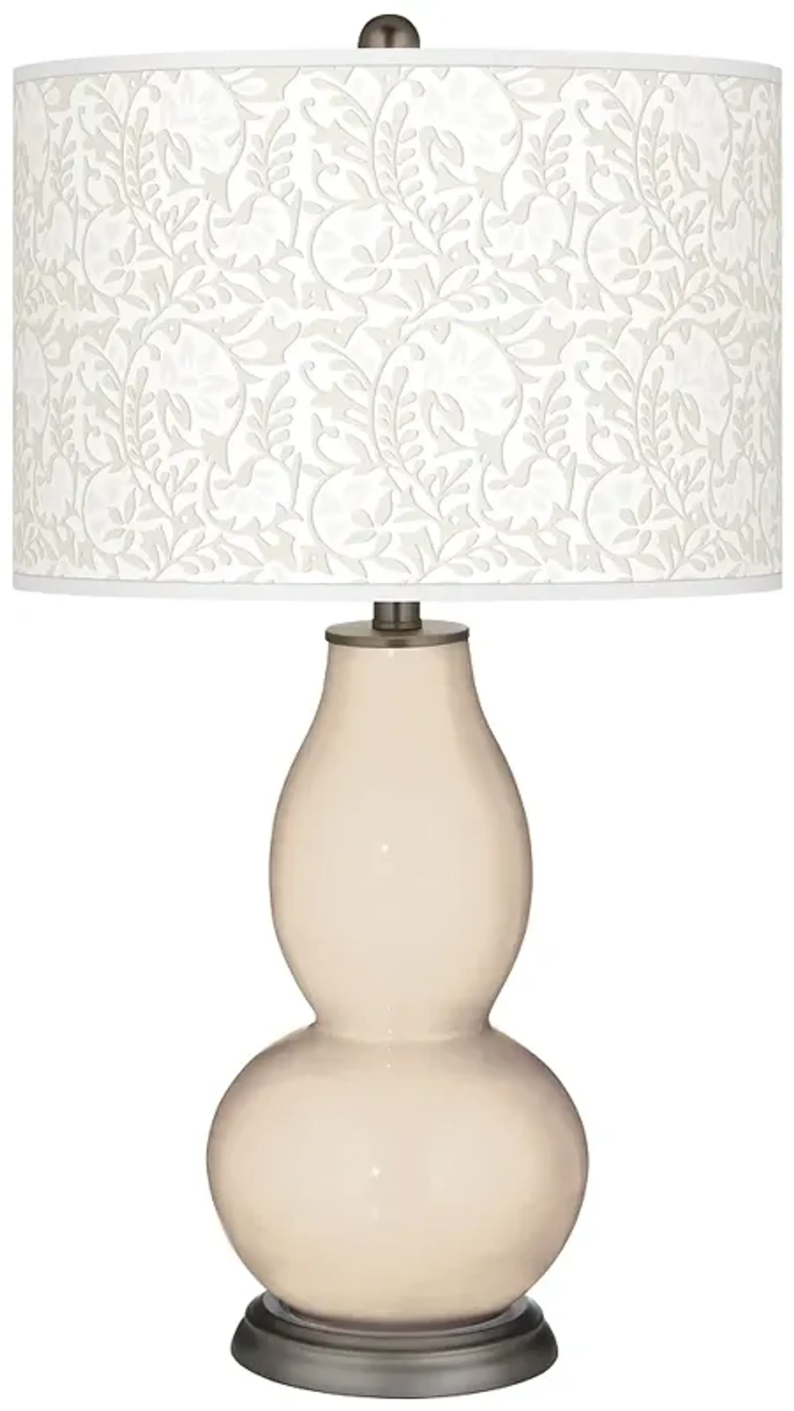 Color Plus Double Gourd 29 1/2" Gardenia Steamed Milk White Table Lamp