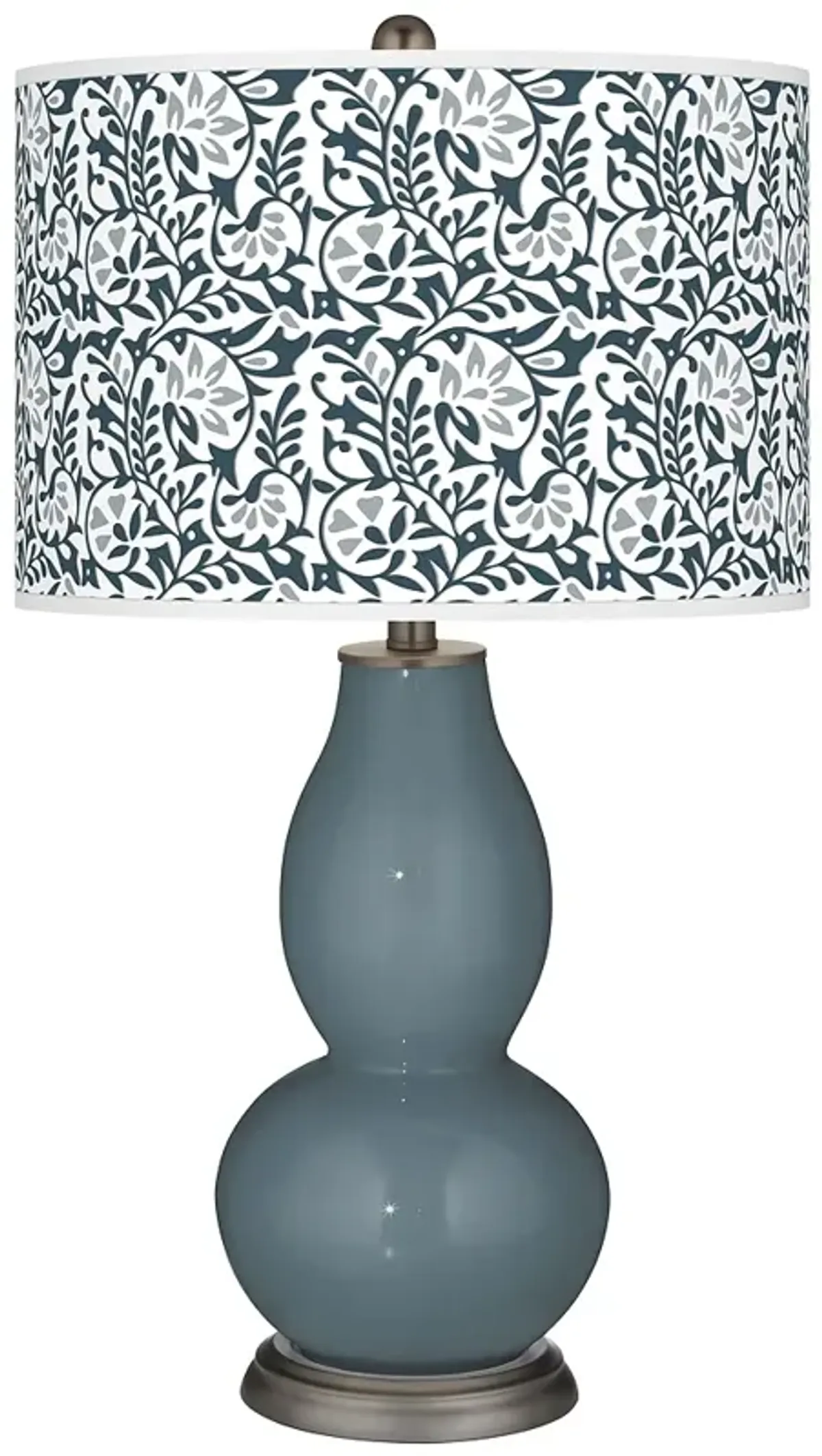 Smoky Blue Gardenia Double Gourd Table Lamp