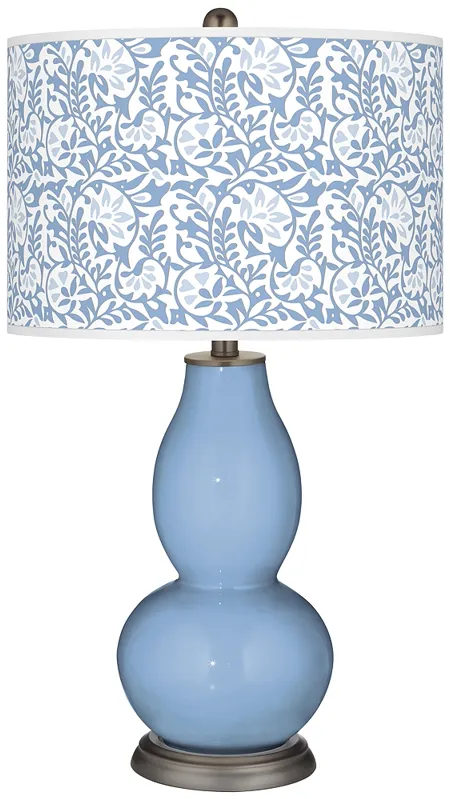 Color Plus Double Gourd 29 1/2" Gardenia Placid Blue Table Lamp