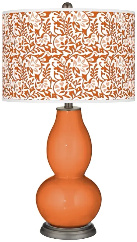Celosia Orange Gardenia Double Gourd Table Lamp