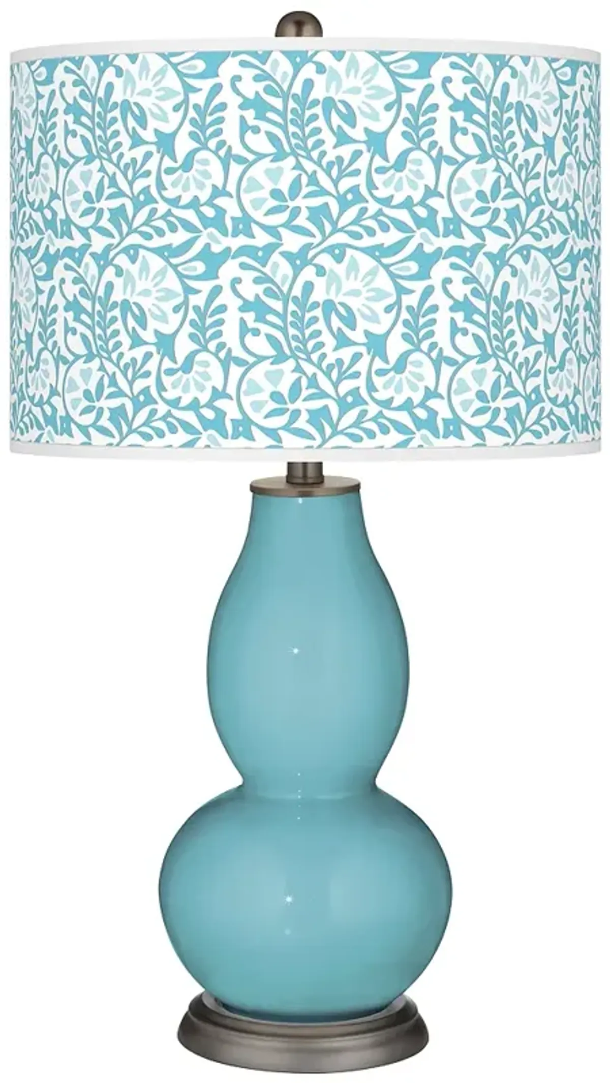 Color Plus Double Gourd 29 1/2" Gardenia Nautilus Blue Table Lamp