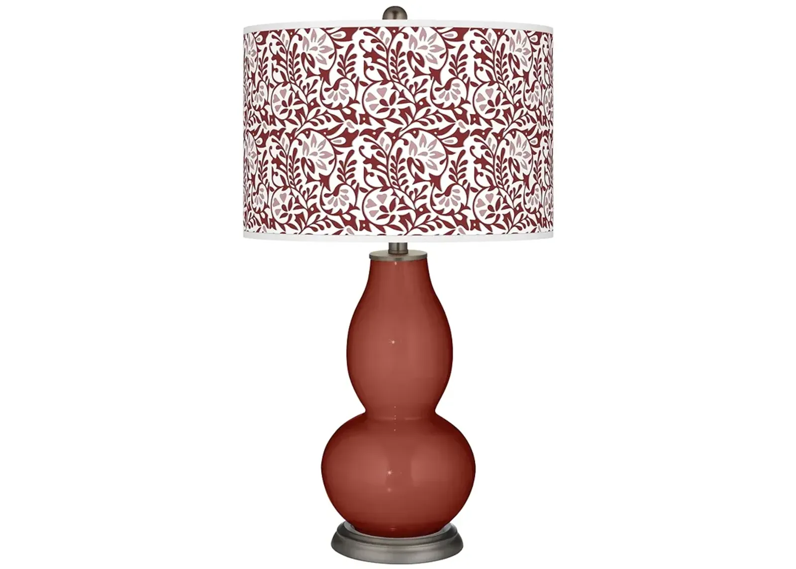 Color Plus Double Gourd 29 1/2" Gardenia Shade Madeira Red Table Lamp