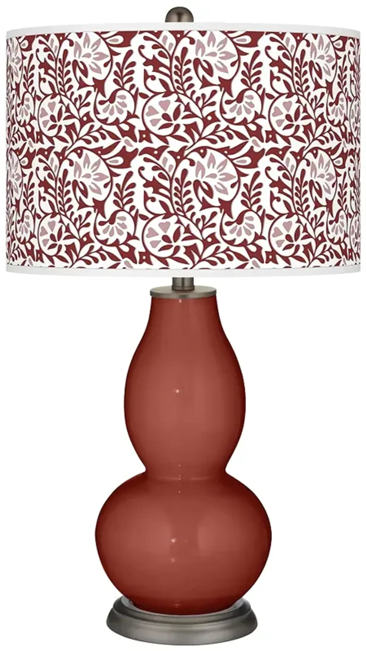 Color Plus Double Gourd 29 1/2" Gardenia Shade Madeira Red Table Lamp