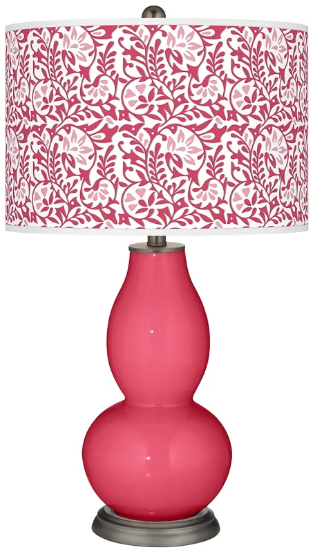 Eros Pink Gardenia Double Gourd Table Lamp