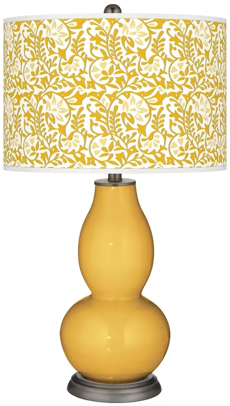 Goldenrod Gardenia Double Gourd Table Lamp