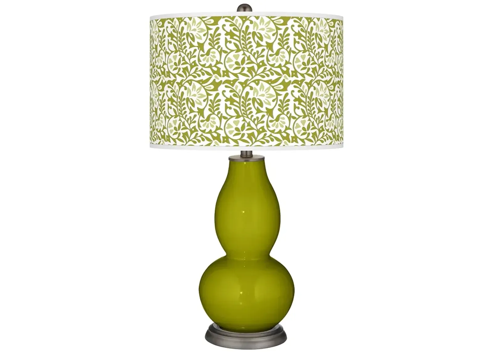 Color Plus Double Gourd 29 1/2" Gardenia Shade Olive Green Table Lamp