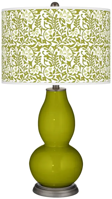 Olive Green Gardenia Double Gourd Table Lamp