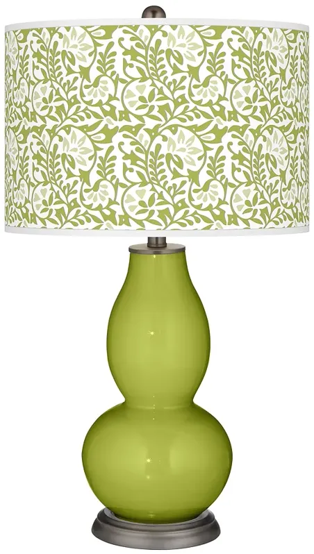 Parakeet Gardenia Double Gourd Table Lamp