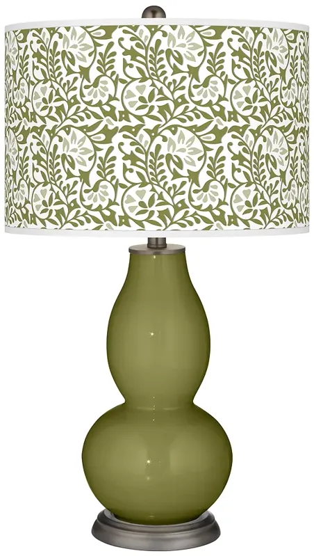 Color Plus Double Gourd 29 1/2" Gardenia Shade Rural Green Table Lamp