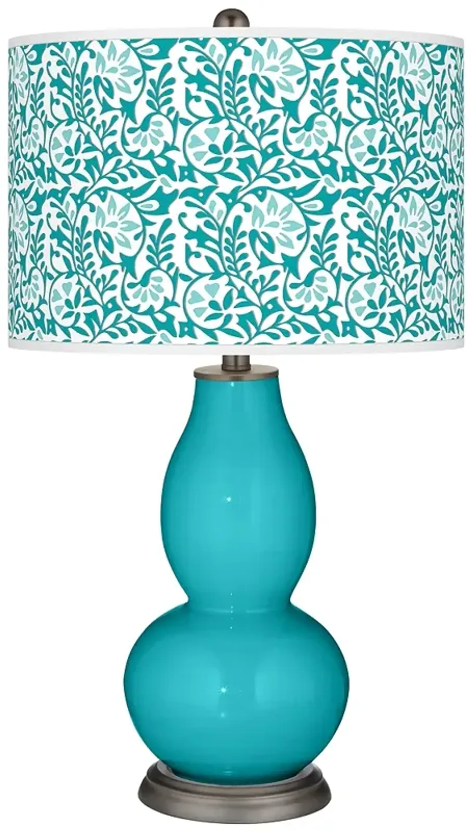 Color Plus Double Gourd 29 1/2" Gardenia Shade Surfer Blue Table Lamp