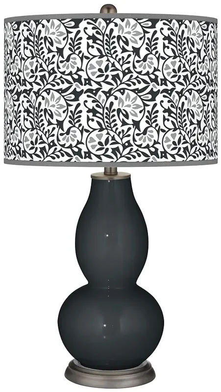 Color Plus Double Gourd 29 1/2" Gardenia Shade Black of Night Lamp