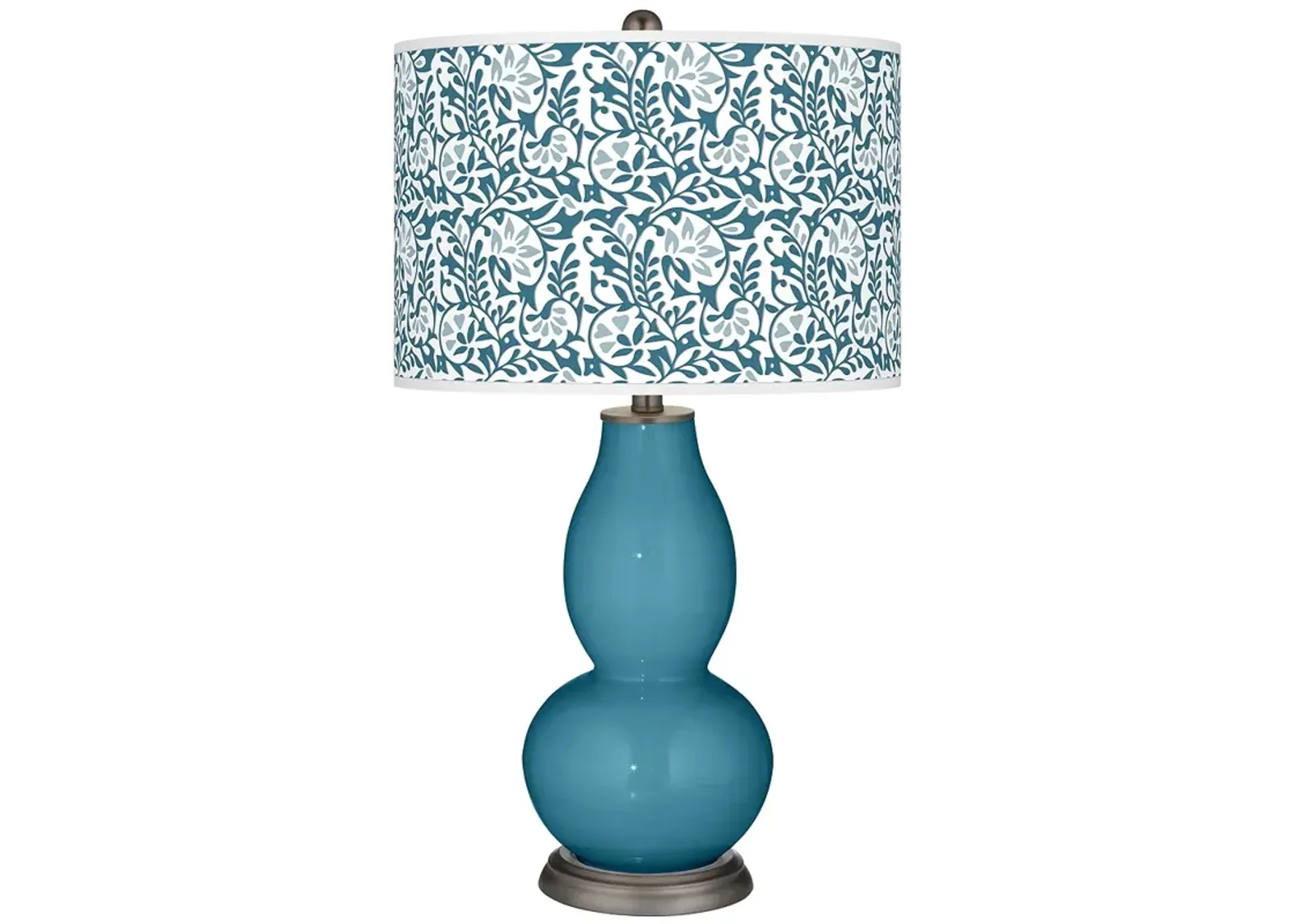 Color Plus Double Gourd 29 1/2" Gardenia Great Falls Blue Table Lamp