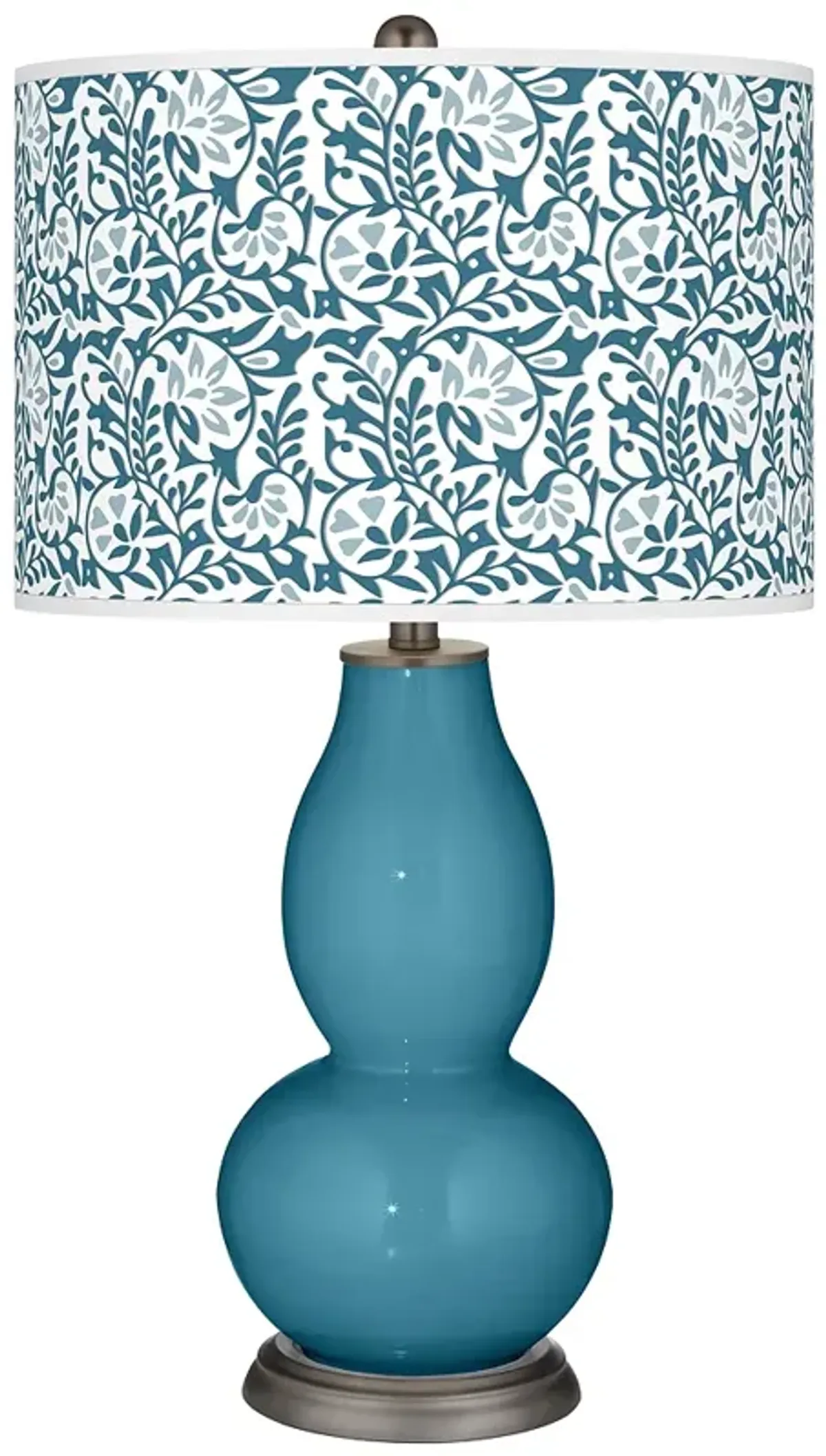 Color Plus Double Gourd 29 1/2" Gardenia Great Falls Blue Table Lamp