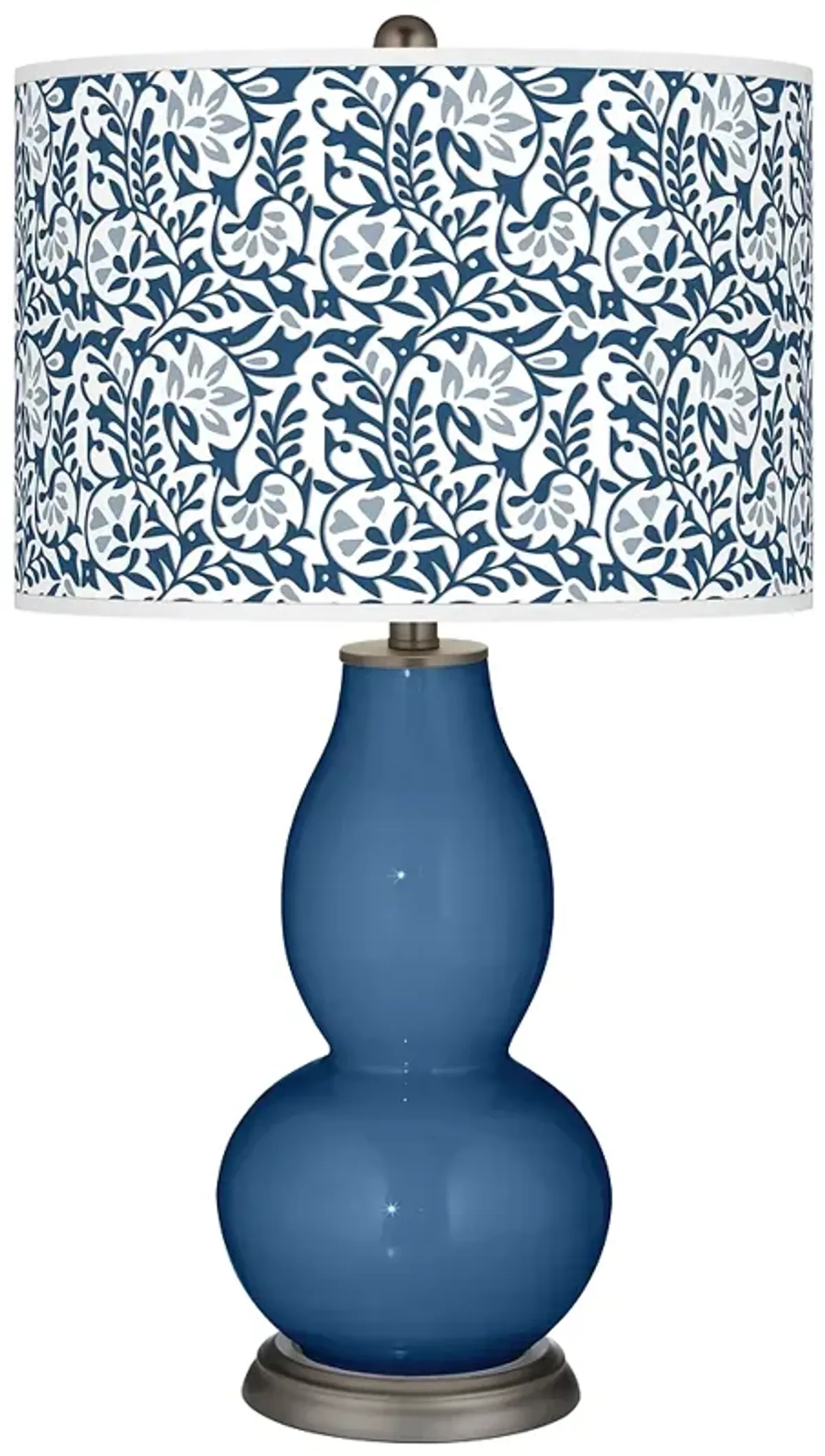 Color Plus Double Gourd  29 1/2" Gardenia Shade Regatta Blue Lamp