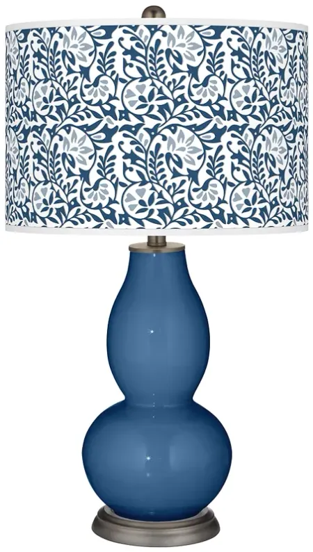 Regatta Blue Gardenia Double Gourd Table Lamp