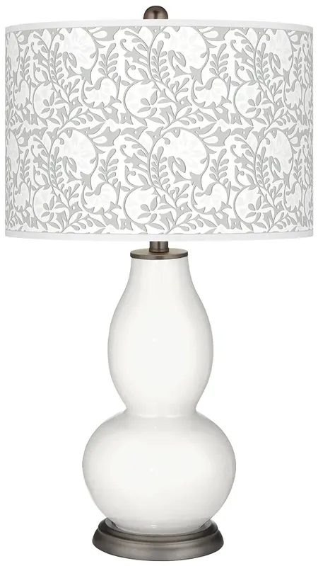 Winter White Gardenia Double Gourd Table Lamp