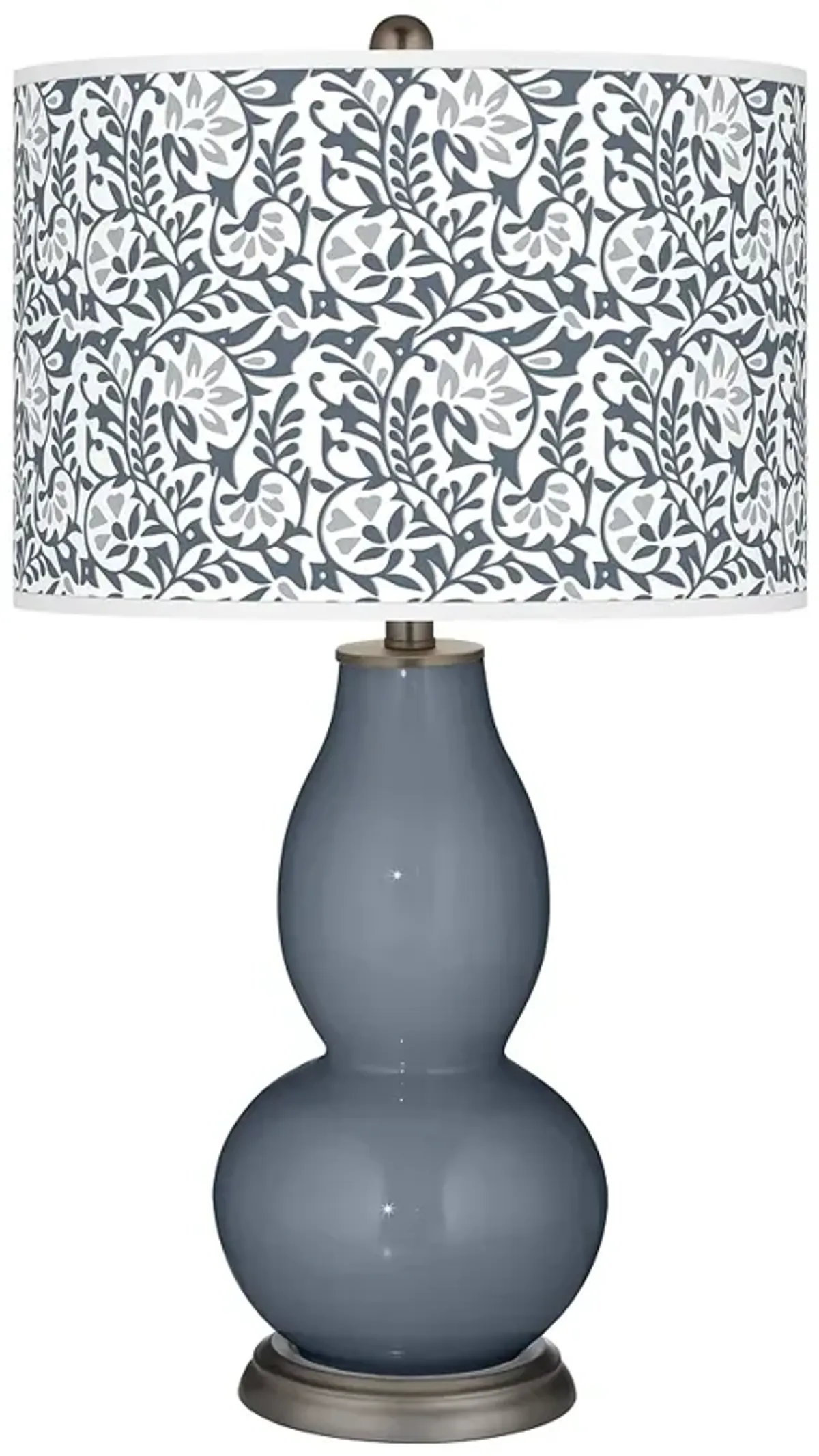 Color Plus Double Gourd 29 1/2" Gardenia Granite Peak Gray Table Lamp