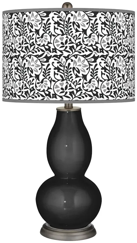 Tricorn Black Gardenia Double Gourd Table Lamp