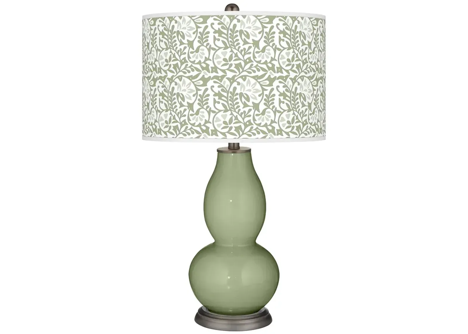 Color Plus Double Gourd 29 1/2" Gardenia Majolica Green Table Lamp