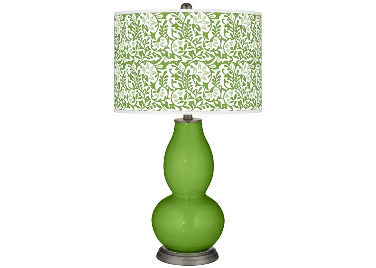 Color Plus Double Gourd 29 1/2" Gardenia Shade and Rosemary Green Lamp