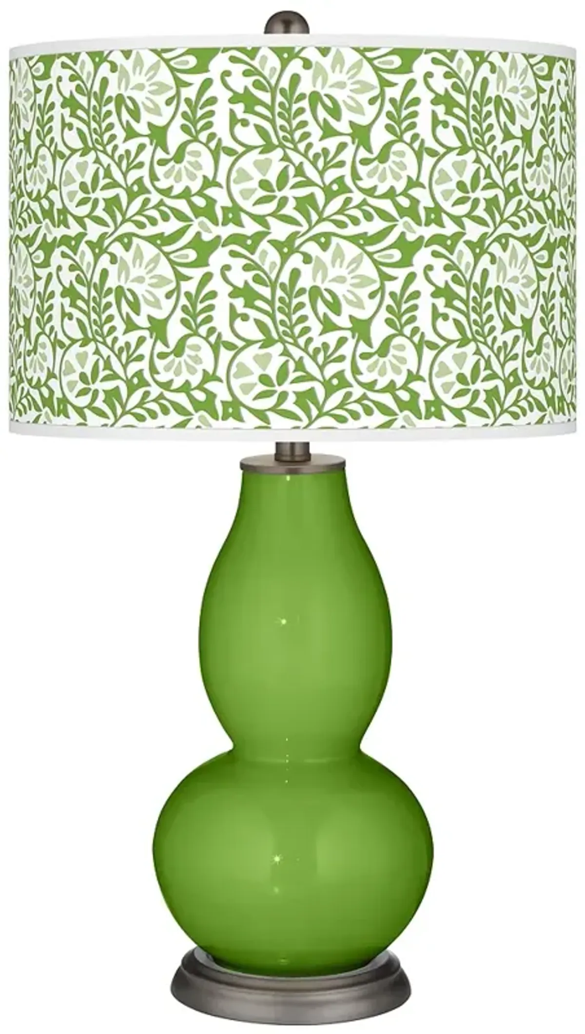 Color Plus Double Gourd 29 1/2" Gardenia Shade and Rosemary Green Lamp