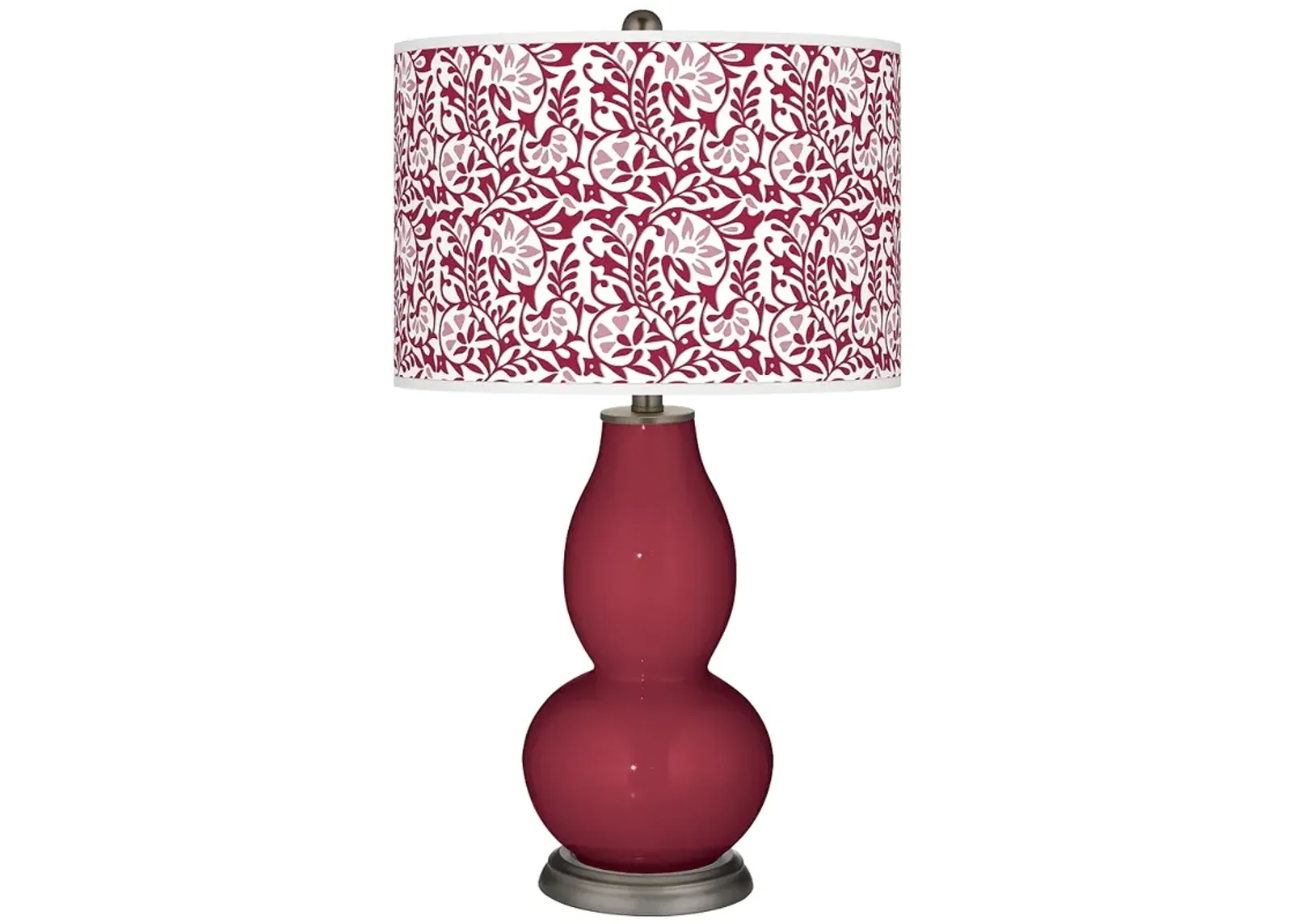 Color Plus Double Gourd 29 1/2" Gardenia Shade Antique Red Table Lamp