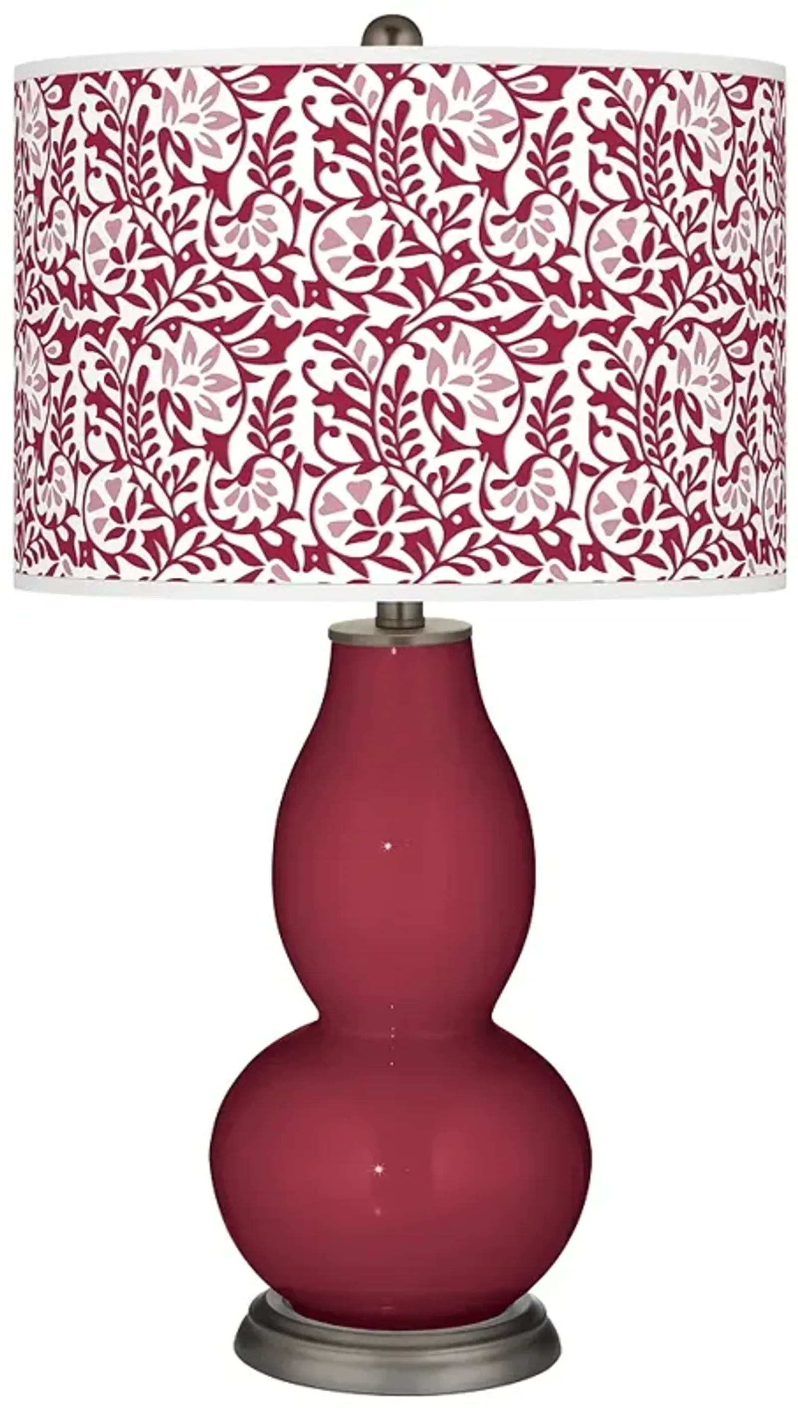 Color Plus Double Gourd 29 1/2" Gardenia Shade Antique Red Table Lamp