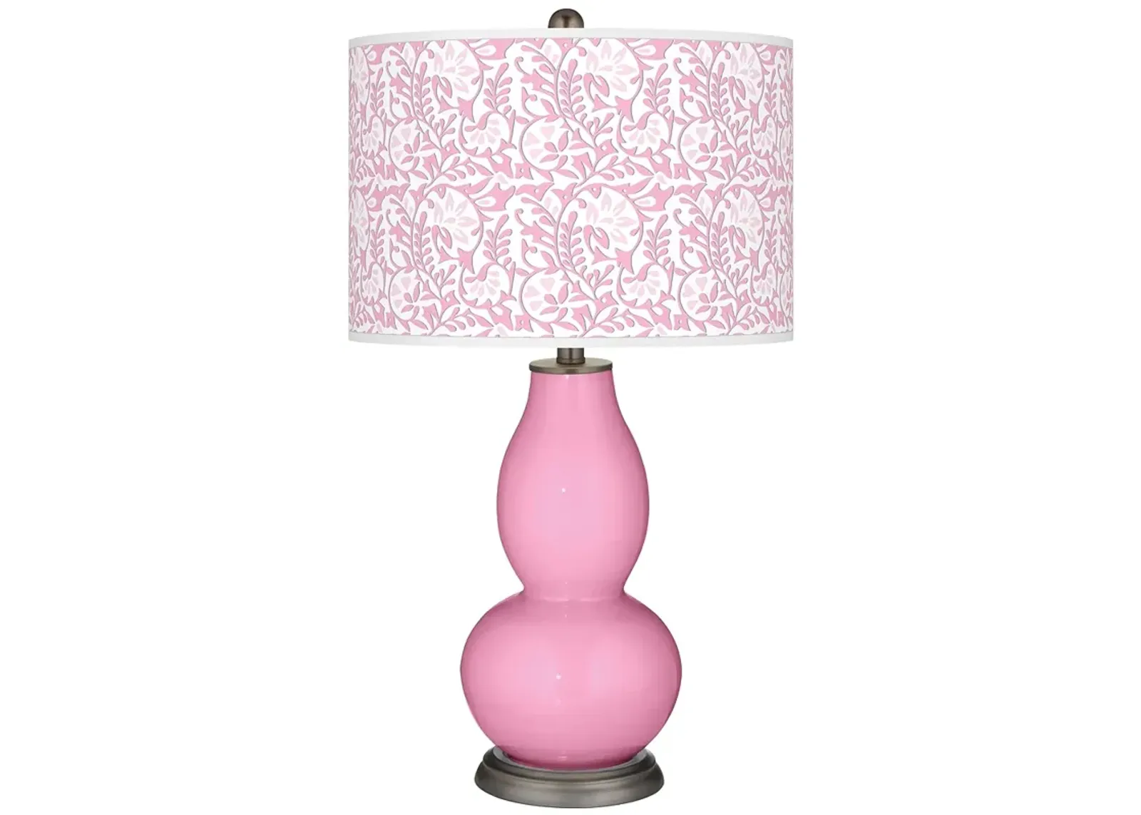 Color Plus Double Gourd 29 1/2" Gardenia and Candy Pink Table Lamp