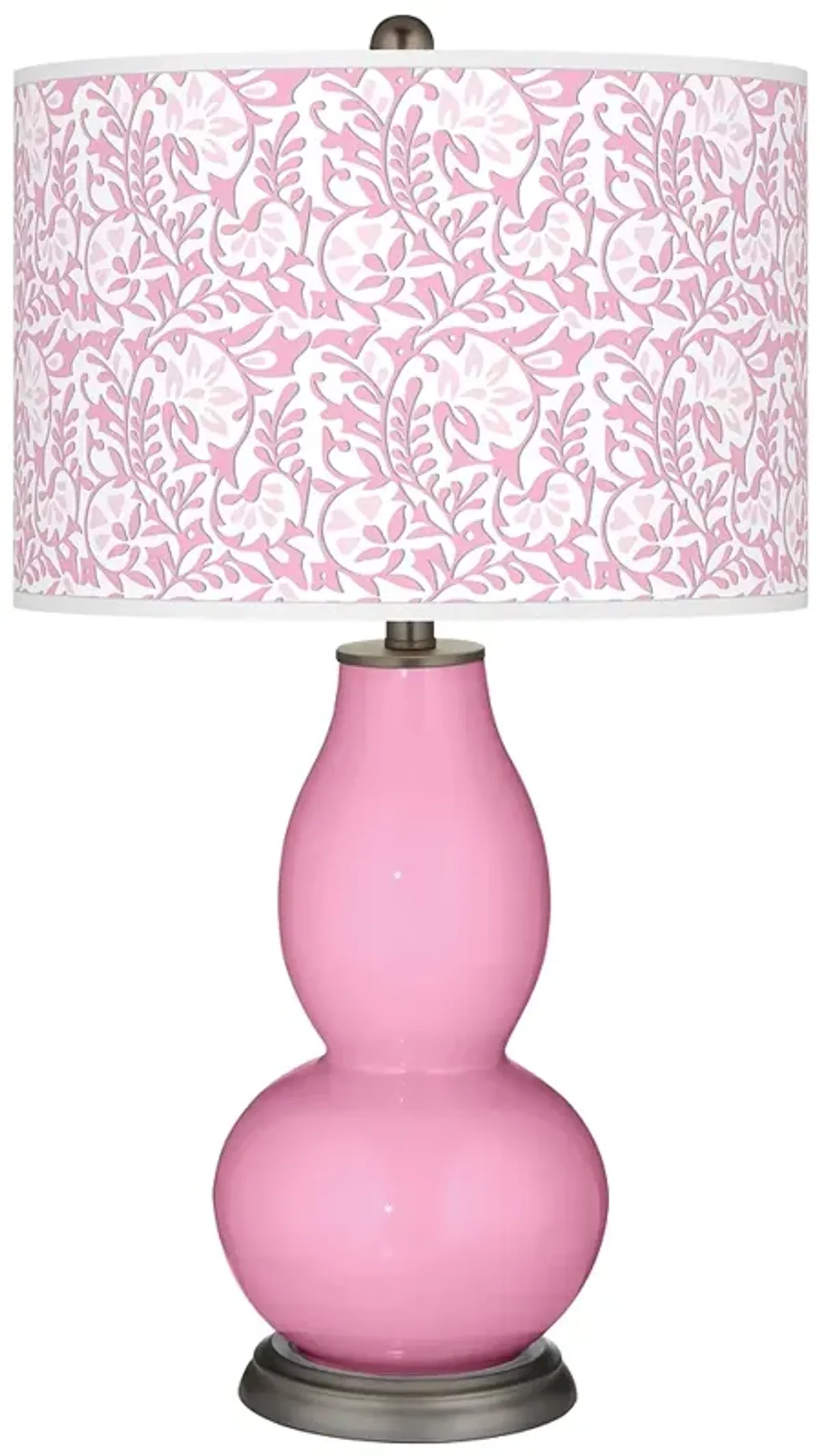 Color Plus Double Gourd 29 1/2" Gardenia and Candy Pink Table Lamp