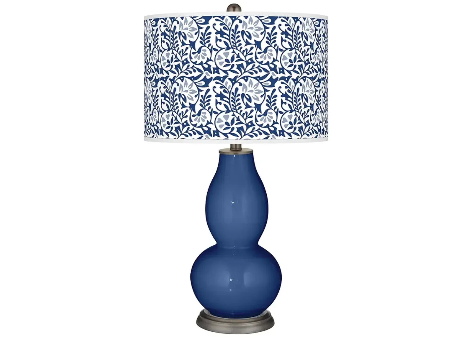 Color Plus Double Gourd 29 1/2" Gardenia Shade Monaco Blue Table Lamp