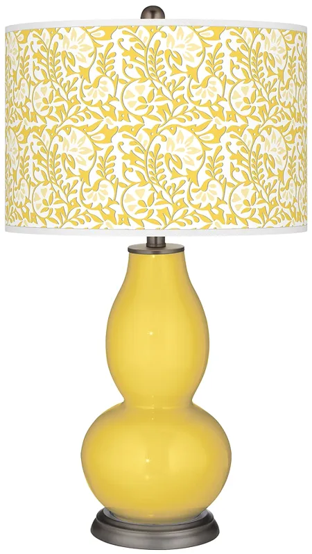 Color Plus Double Gourd 29 1/2" Gardenia Lemon Zest Yellow Table Lamp