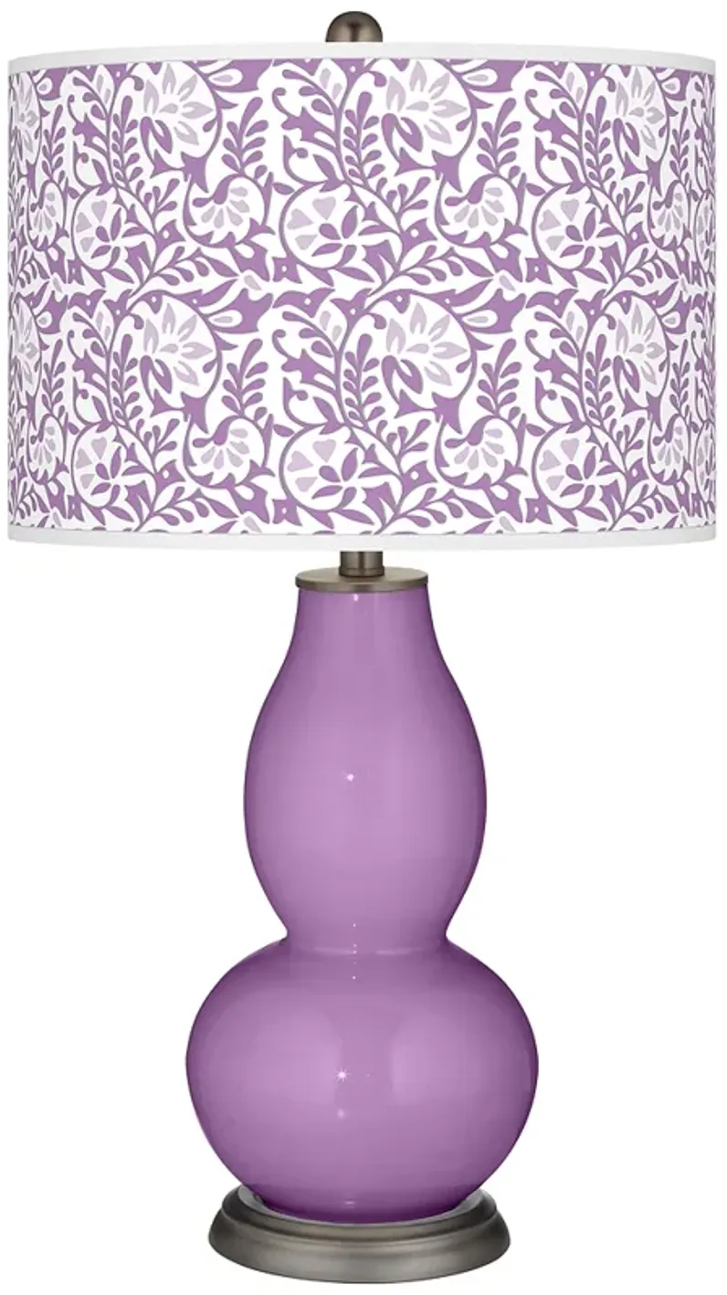 Color Plus Double Gourd 29 1/2" Gardenia African Violet Purple Lamp