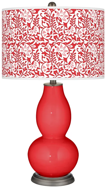 Poppy Red Gardenia Double Gourd Table Lamp