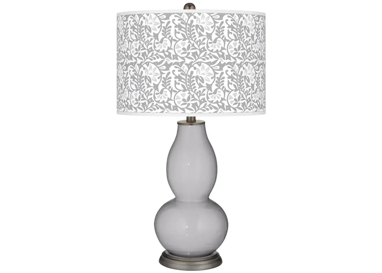 Color Plus Double Gourd 29 1/2" Gardenia Shade Swanky Gray Table Lamp