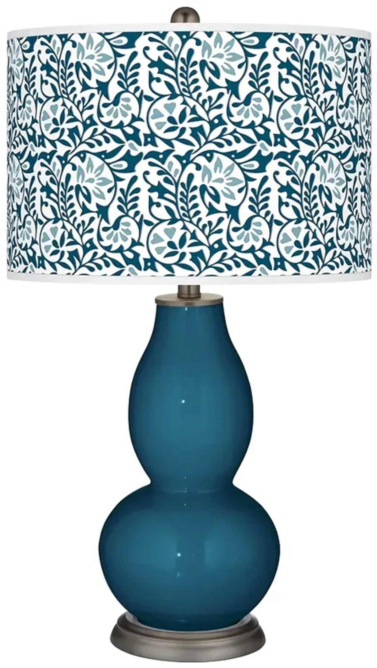 Color Plus Double Gourd 29 1/2" Gardenia Oceanside Blue Table Lamp