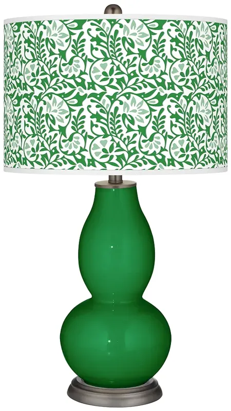 Color Plus Double Gourd 29 1/2" Gardenia Shade Envy Green Table Lamp