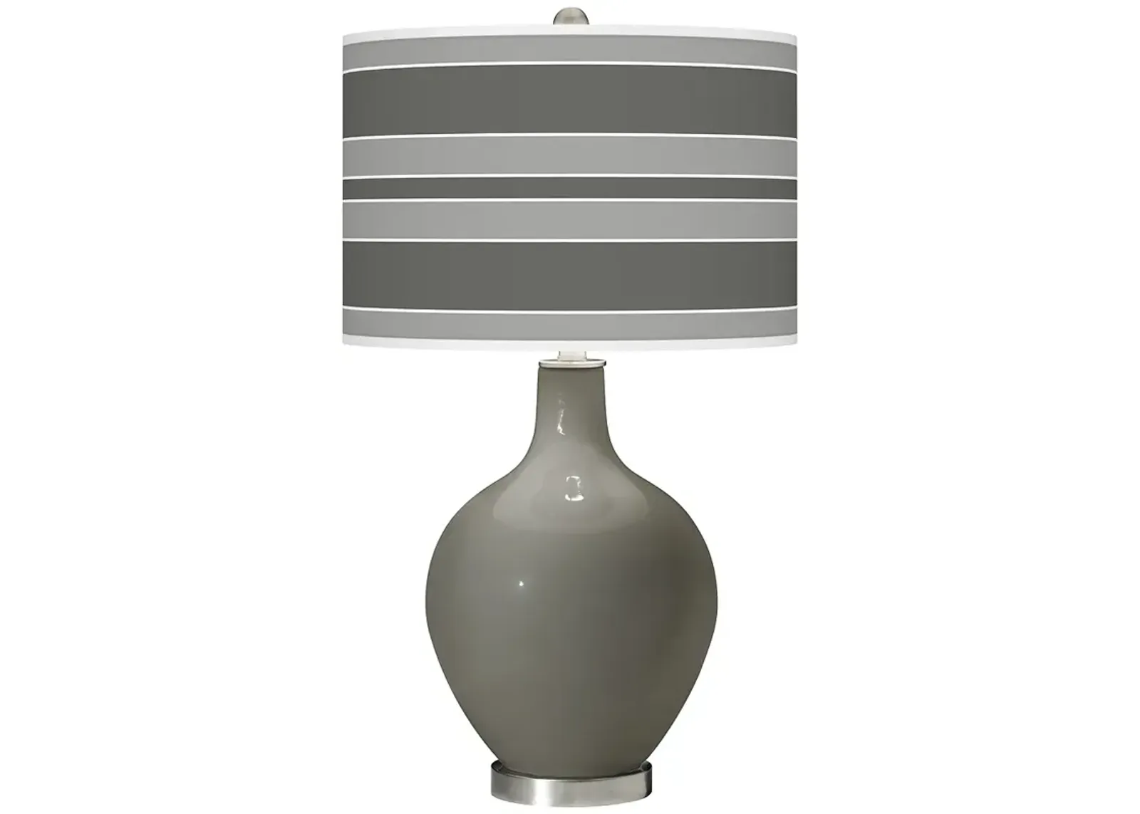 Color Plus Ovo 28 1/2" High Bold Stripe Shade Gauntlet Gray Table Lamp