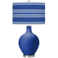 Dazzling Blue Bold Stripe Ovo Table Lamp